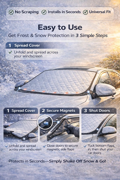 Magnetic Windshield Snow & Frost Cover